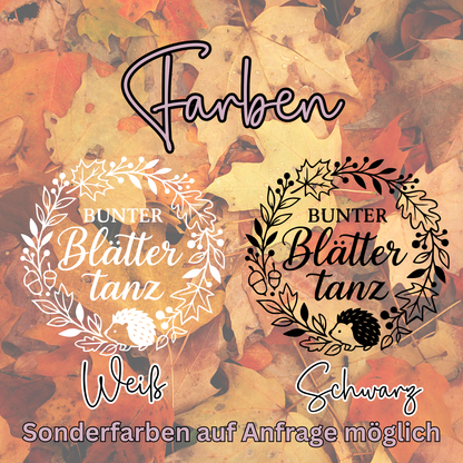 Fensterbild Bunter Blättertanz im Herbst , Herbstlicher Aufkleber