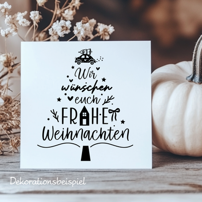 Weihnachtsfensterbild Weihnachtswünsche Sticker Aufkleber Tannenbaum Fensterbild