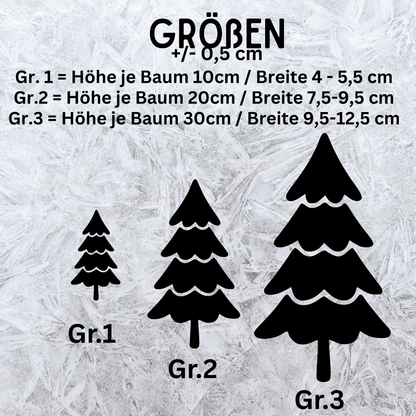 Sticker Tannen Weihnachtsbäume 3 Größen 2 Farben 10er Set