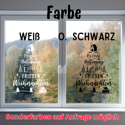 Weihnachtsfensterbild Weihnachtsfrieden Sticker Aufkleber Tannenbaum Fensterbild