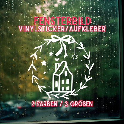 Weihnachtsfensterbild - Skandi Deko - Vinylsticker - Aufkleber - Fensterbild - Sticker für glatte Flächen 2 Farben 3 Größen