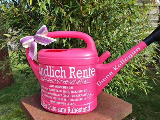 Gießkanne Pink Rente Abschiedsgeschenk Rentnerin ,Geschenk zum Renteneintritt von den Kollegen zum Ruhestand