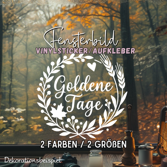 Fensterbild Herbstkranz herbstlicher Aufkleber goldene Tage