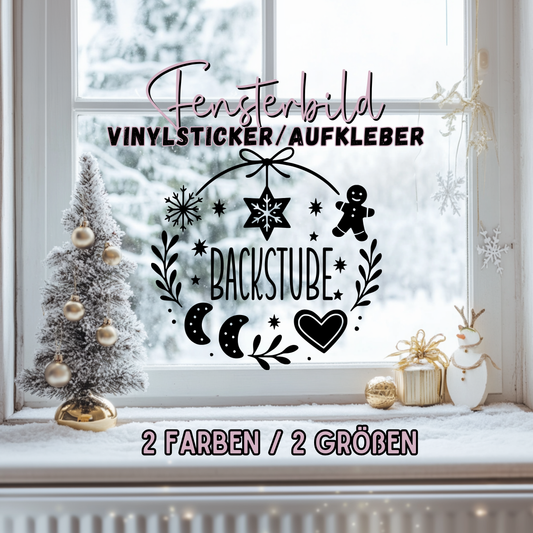 Fensterbild Sticker Weihnachten Backstube mit Lebkuchen | Aufkleber| Weihnachtsbäckerei  Exklusiv Design