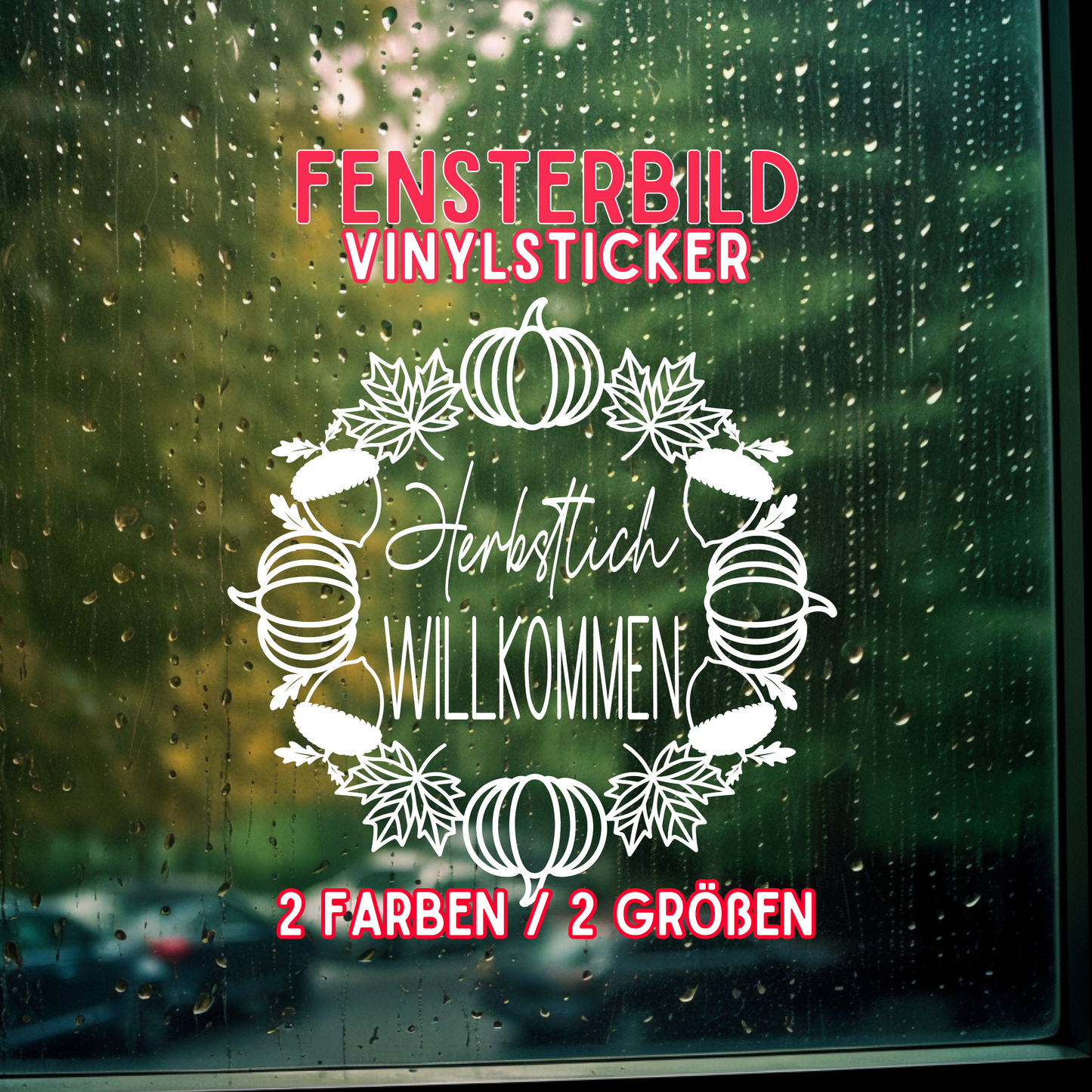 Herbst Fensterbild Herbstlich Willkommen Vinylsticker Aufkleber