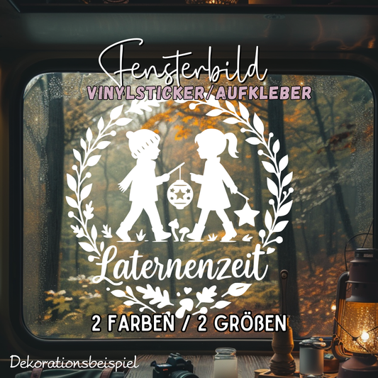 Fensterbild Laternenzeit Herbstlicher Martinstag Deko Aufkleber Halloween