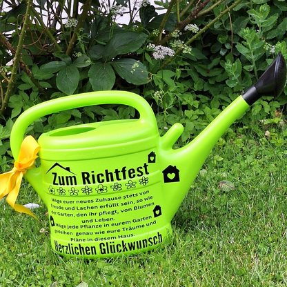 Gießkanne 10L zum Richtfest , Hausbau Meilenstein Geschenk für Bauherren und Gartenliebhaber