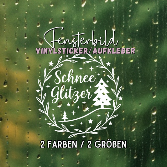 Fensterbild Winterdekoration Sticker Schneeglitzer