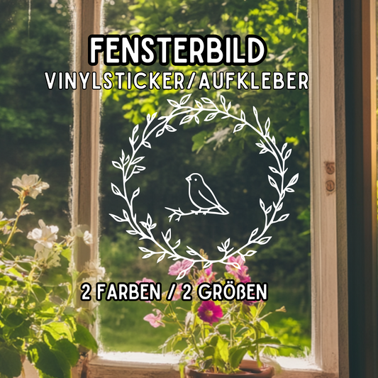 Vogelkranz Aufkleber für Hygge Feeling Sticker für Fenster und Diy Projekte