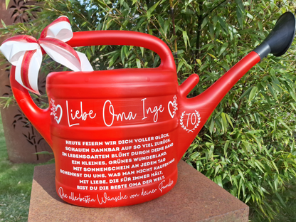 Geschenkgießkanne Beste Oma der Welt Personalisierte Gießkanne Großmutter 10L mit Spruch als Geburtstagsgeschenk