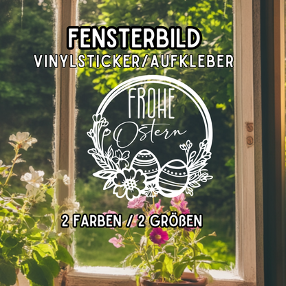 Oster Fensterbild Vinysticker Frohe Ostern Fensteraufkleber