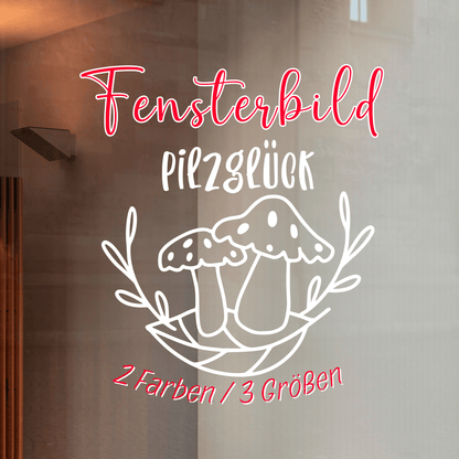 Fensterbild Pilzglück Herbst Sticker Aufkleber herbstliche Fensterdekoration 2 Farben 3 Größen