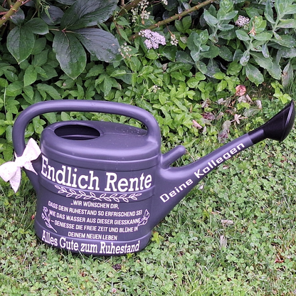 Gießkanne Rente Abschiedsgeschenk Rentner ,Geschenk zum Renteneintritt ,von den Kollegen zum Eintritt in Ruhestand Abschied, Gartenliebhaber