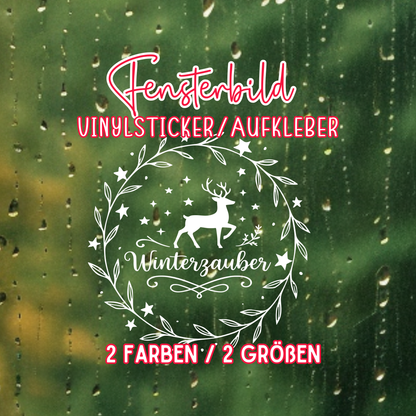 Fensterbild Sticker Winterzauber Skandinavischer Stil | saisonale Deko Aufkleber