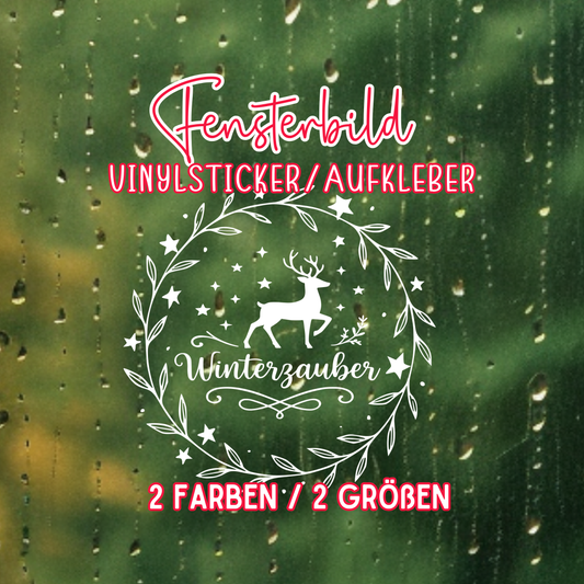 Fensterbild Sticker Winterzauber Skandinavischer Stil | saisonale Deko Aufkleber