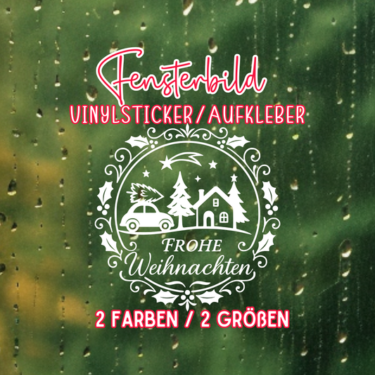 Fensterbild Frohe Weihnachten Kranz| Aufkleber| Weihnachtsbäckerei  Exklusiv Design