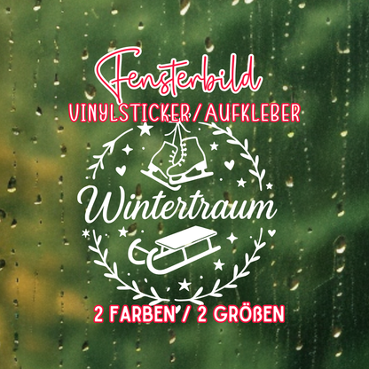 Fensterbild Sticker Wintertraum| saisonale Deko Aufkleber| Advent Winter Weihnachten, Fensteraufkleber Exklusiv