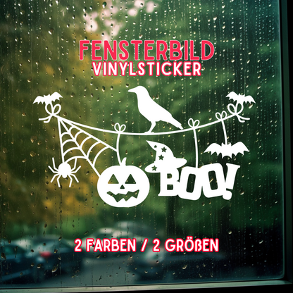 Halloween Dekoration Fensterbild Aufkleber Boo Sticker