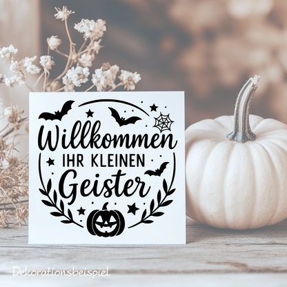 Fensterbild Halloween Hallo Kleine Geister , Herbstzeit Deko, Herbstlicher Aufkleber, Fensterdekoration, Herbstdekoration , Sticker, Kürbis