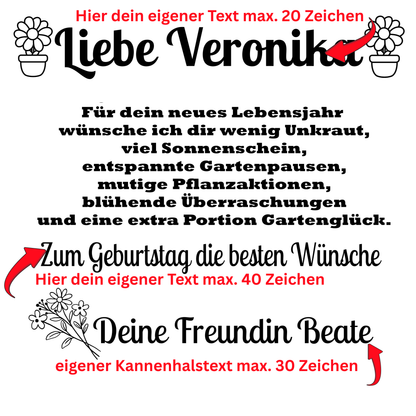 Personalisierte Gießkanne 10L mit Spruch als Geburtstagsgeschenk