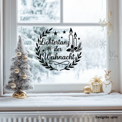 Fensterbild Lichtertanz der Weihnacht | Deko für Weihnachten und Advent Aufkleber| Exklusiv Design
