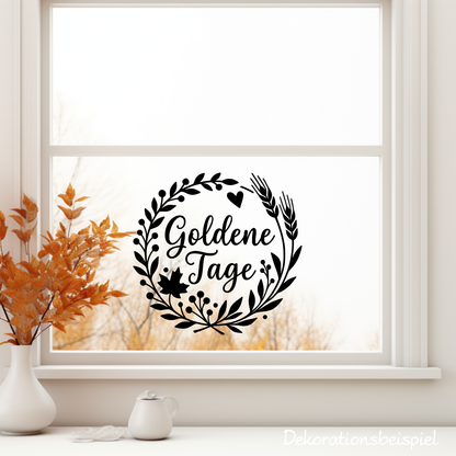 Fensterbild Herbstkranz herbstlicher Aufkleber goldene Tage