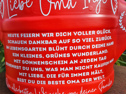 Geschenkgießkanne Beste Oma der Welt Personalisierte Gießkanne Großmutter 10L mit Spruch als Geburtstagsgeschenk