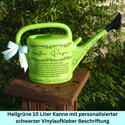 Maennergeschenk zum Vatertag oder Geburtstag , personalisiert für den besten Vater , Papa Geschenkidee 10 L Gießkanne