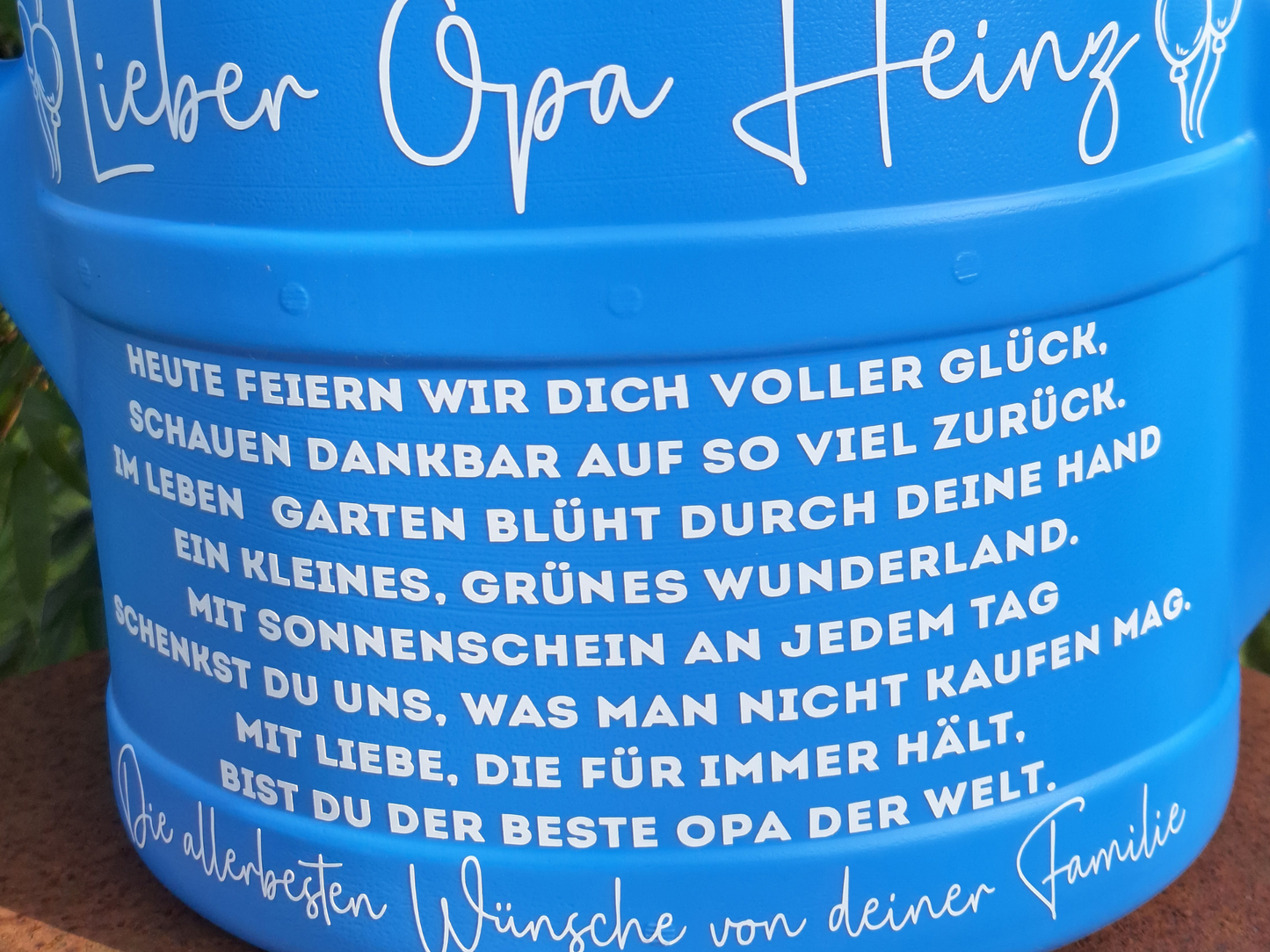 Geschenkgießkanne Bester Opa der Welt Personalisierte Gießkanne Großvater 10L mit Spruch als Geburtstagsgeschenk
