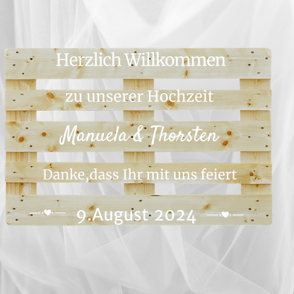 Palettenaufkleber für Willkommensschild Hochzeit Palette, Dekoration Hochzeitsfete