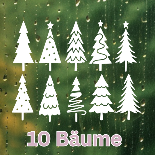 Sticker Tannen Weihnachtsbäume 3 Größen 2 Farben 10er Set