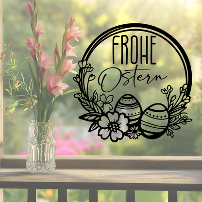 Oster Fensterbild Vinysticker Frohe Ostern Fensteraufkleber