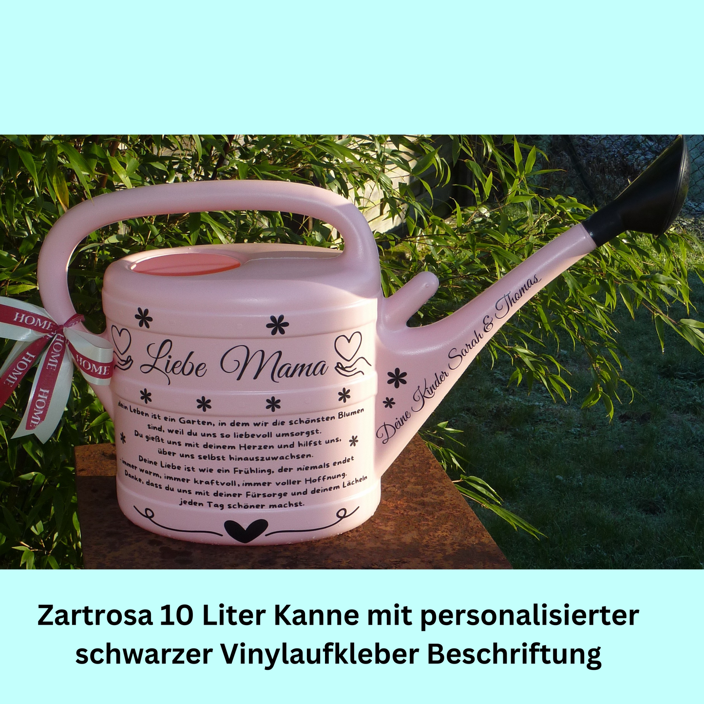 Mama Muttertags Danke Geschenk, personalisiert für die beste Mutter, Gießkanne mit Namen als Geschenkidee als Überraschung von den Kindern