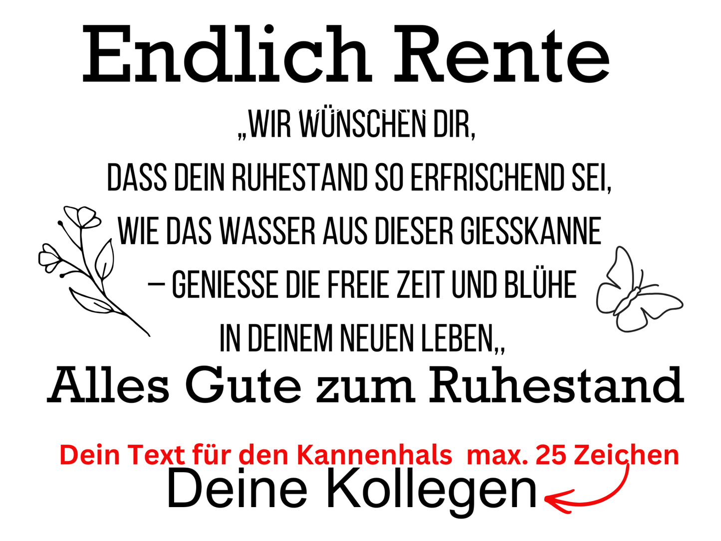 Gießkanne Pink Rente Abschiedsgeschenk Rentnerin ,Geschenk zum Renteneintritt von den Kollegen zum Ruhestand