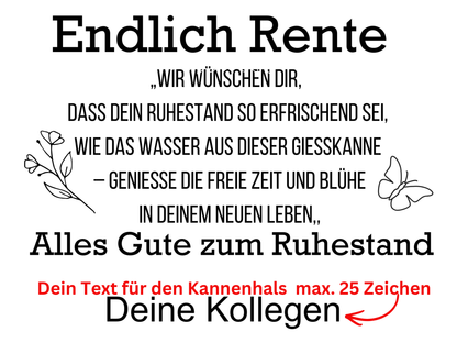Gießkanne Pink Rente Abschiedsgeschenk Rentnerin ,Geschenk zum Renteneintritt von den Kollegen zum Ruhestand