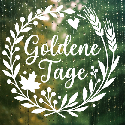 Fensterbild Herbstkranz herbstlicher Aufkleber goldene Tage