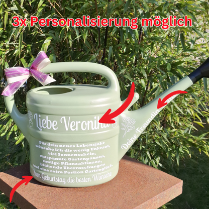 Personalisierte Gießkanne 10L mit Spruch als Geburtstagsgeschenk