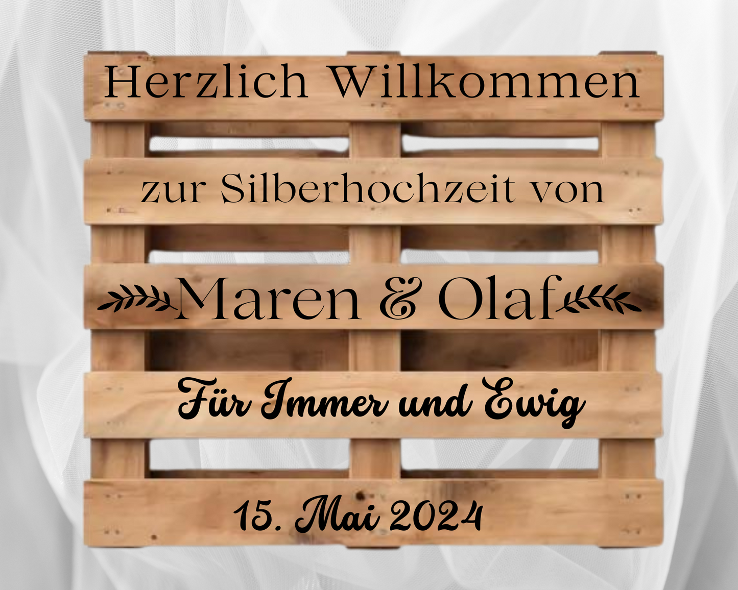 Palettenaufkleber für Willkommensschild Silberhochzeit Palette Diy 25 Jahre verheiratet