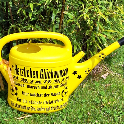 Gießkanne Schwarz Gelb , Geschenk für Fußballer und Gartenliebhaber, Fußballfan Geburtstag, Renteneintritt, Vereinsgeschenk Idee für Freunde