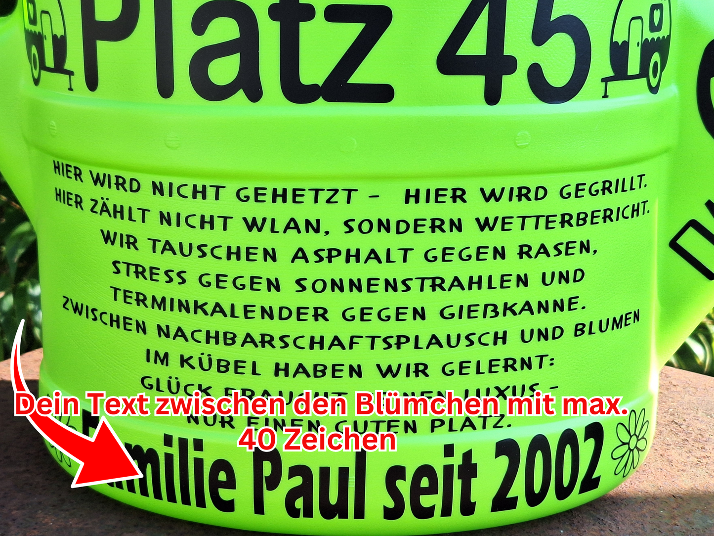 Personalisierte Gießkanne das perfekte Geschenk für Camper, Kleingärtner und Blumenliebhaber