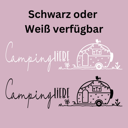 Aufkleber Camper für Wohnwagen Wohnmobil Camping Van Caravan Sticker Camping Liebe ... Fensterbild Scheibenaufkleber in 2 Farben 3 Größen