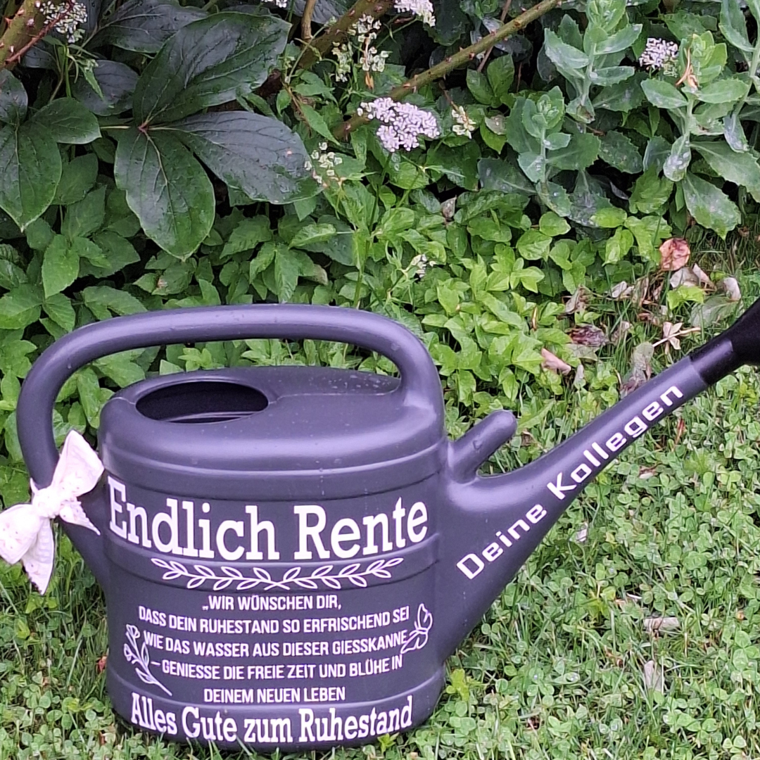 Gießkanne Rente Abschiedsgeschenk Rentner ,Geschenk zum Renteneintritt ,von den Kollegen zum Eintritt in Ruhestand Abschied, Gartenliebhaber