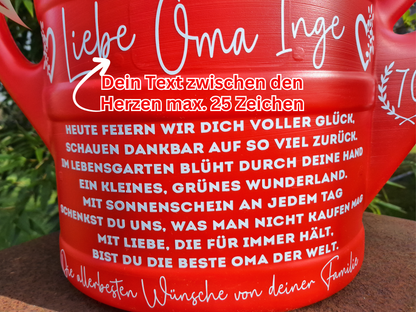 Geschenkgießkanne Beste Oma der Welt Personalisierte Gießkanne Großmutter 10L mit Spruch als Geburtstagsgeschenk