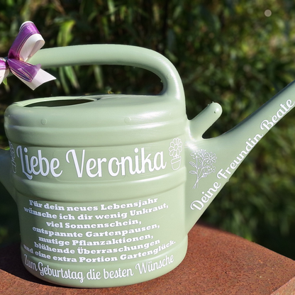 Personalisierte Gießkanne 10L mit Spruch als Geburtstagsgeschenk
