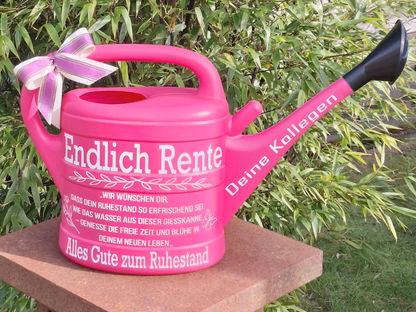 Gießkanne Pink Rente Abschiedsgeschenk Rentnerin ,Geschenk zum Renteneintritt von den Kollegen zum Ruhestand