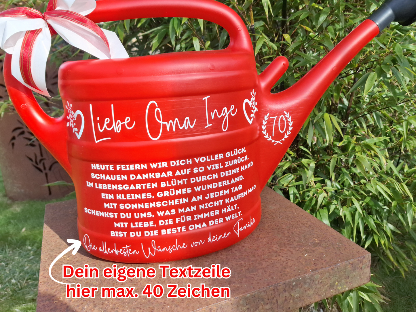 Geschenkgießkanne Beste Oma der Welt Personalisierte Gießkanne Großmutter 10L mit Spruch als Geburtstagsgeschenk