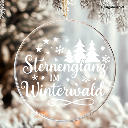 Fensterbild Sternenglanz im Winterwald | Deko für Weihnachten und Advent Aufkleber| Exklusiv Design