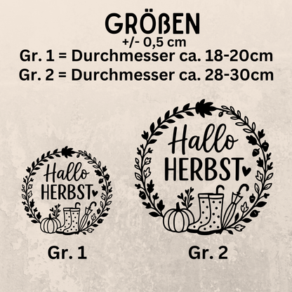 Fensterbild Herbstkranz Aufkleber Hallo Herbst