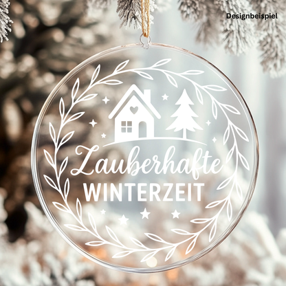 Fensterbild Winterdekoration Sticker Zauberhafte Winterzeit