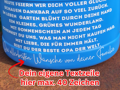 Geschenkgießkanne Bester Opa der Welt Personalisierte Gießkanne Großvater 10L mit Spruch als Geburtstagsgeschenk